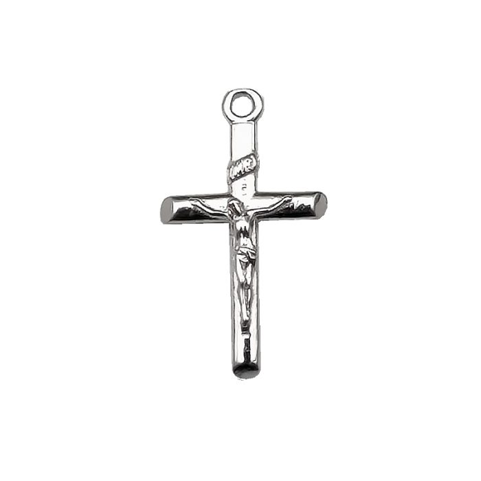 吊坠十字架-925纯银-项链-1.7x1.1cm Catholic religious art