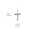 DIY十字架-斜口圆柱-925纯银镀铑-1.65x1.1cm - 图片 2