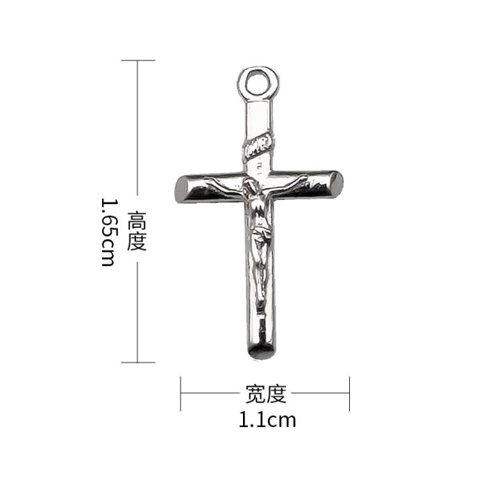 吊坠十字架-925纯银-项链-1.7x1.1cm Catholic religious art