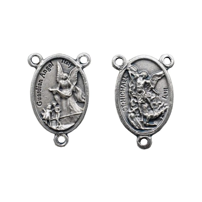 IC03CRC144 DIY三通-弥额尔天使+护守天使-锌合金-2.5x1.5cm Catholic religious art