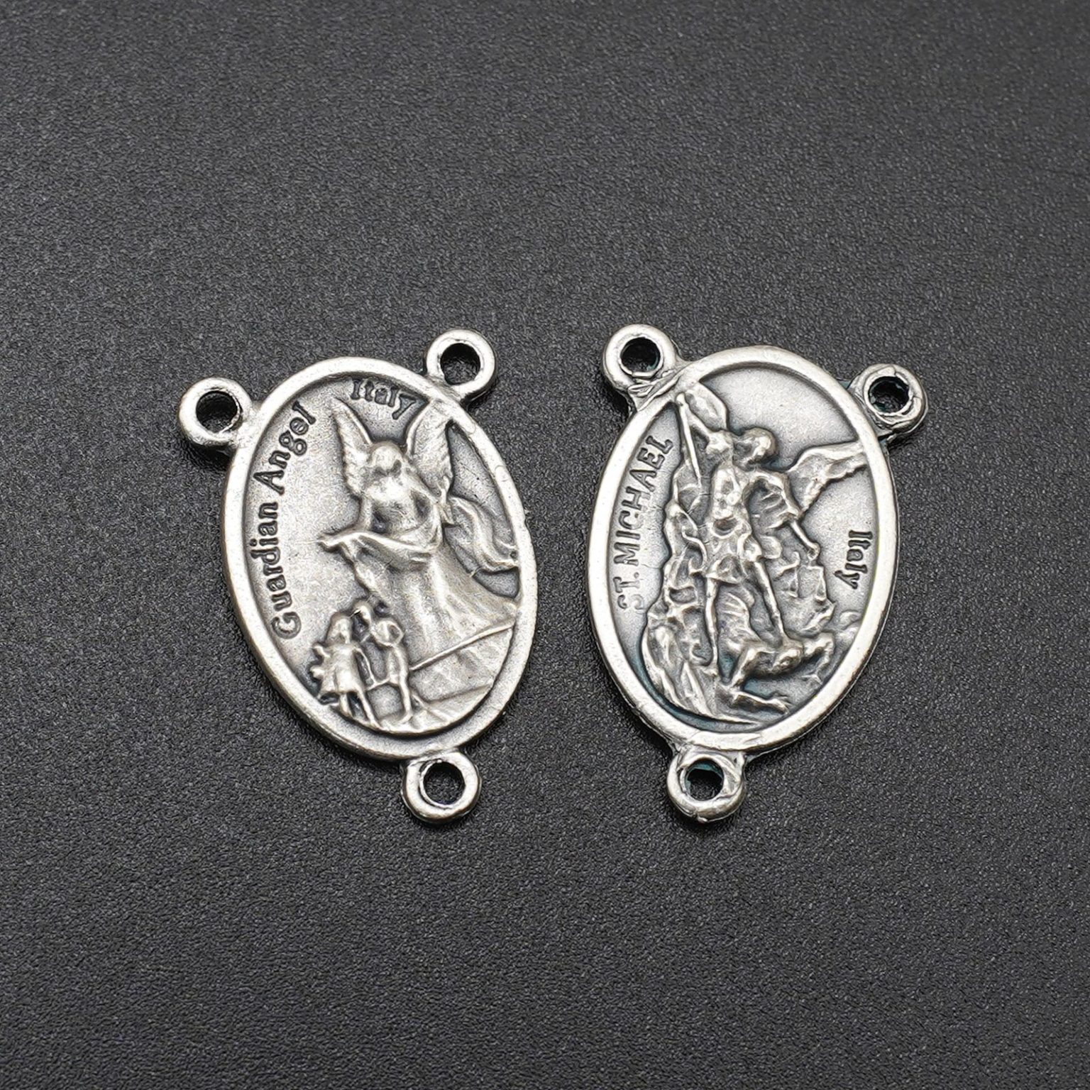 DIY三通-弥额尔天使+护守天使-锌合金-2.5x1.5cm