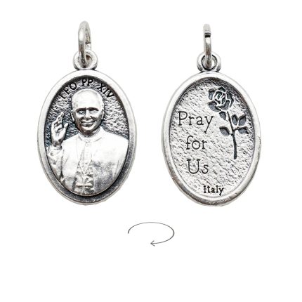 DIY小吊牌-教宗良十四世+Pray For Us-锌合金-2.2x1.6cm