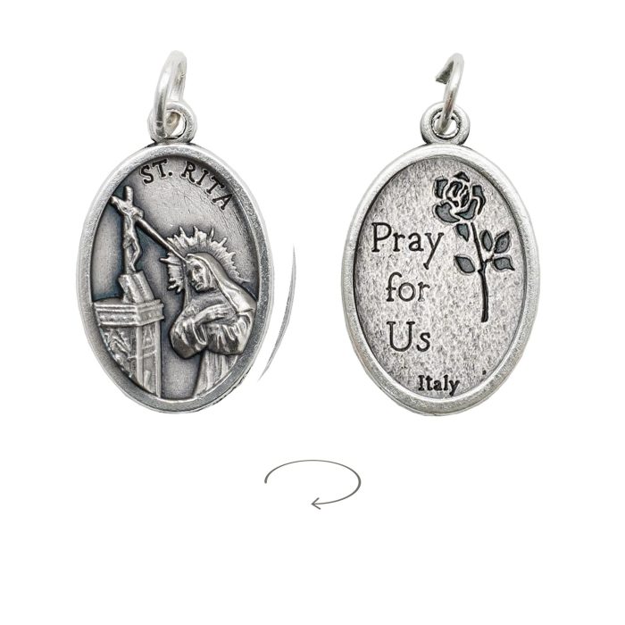 IC03MD141 DIY小吊牌-圣妇利达(Saint Rita)-锌合金-2.2x1.6cm Catholic religious art