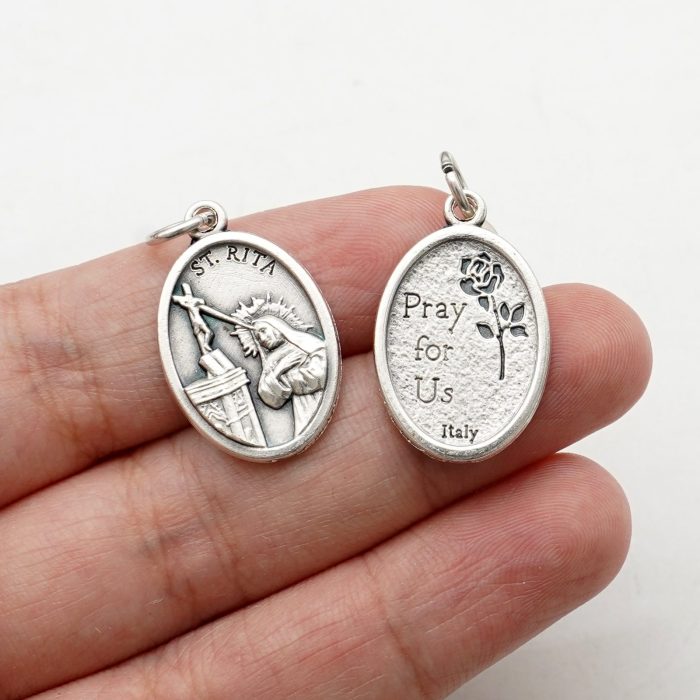 DIY小吊牌-圣妇利达（Saint Rita）-锌合金-2.2x1.6cm Catholic religious art
