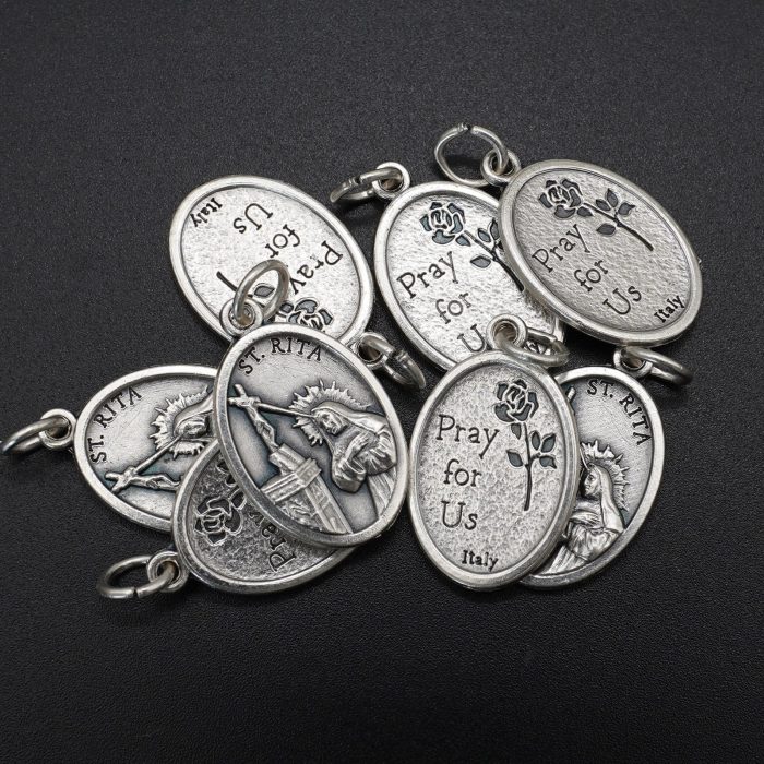 DIY小吊牌-圣妇利达（Saint Rita）-锌合金-2.2x1.6cm Catholic religious art