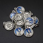 DIY小吊牌-露德圣母+伯尔纳德祈祷-锌合金-蓝珐琅彩-1.3cm - 图片 6