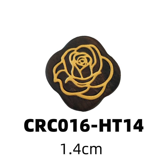 DIY双通-玫瑰花-黄铜嵌木-黑檀木-1.4cm Catholic religious art