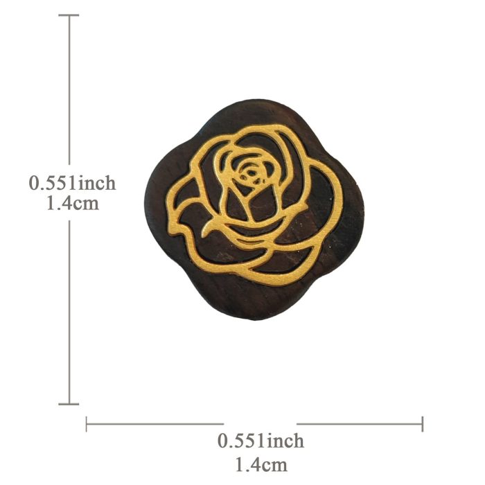 DIY双通-玫瑰花-黄铜嵌木-黑檀木-1.4cm Catholic religious art
