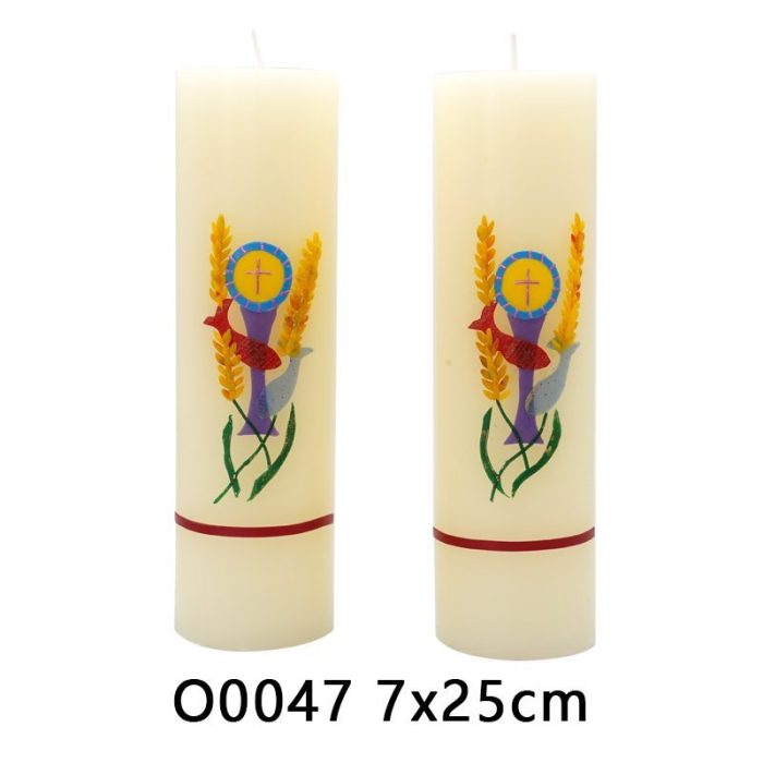手工蜡烛-常年期-麦穗飞鸟-7x25cm Catholic religious art