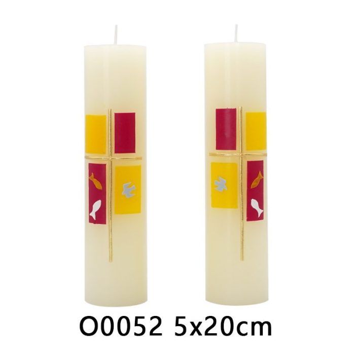 IC06CO052 手工蜡烛-常年期-四格圣符-5x20cm Catholic religious art