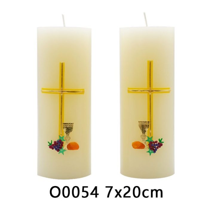 IC06CO054 手工蜡烛-常年期-金十圣体-7x20cm Catholic religious art