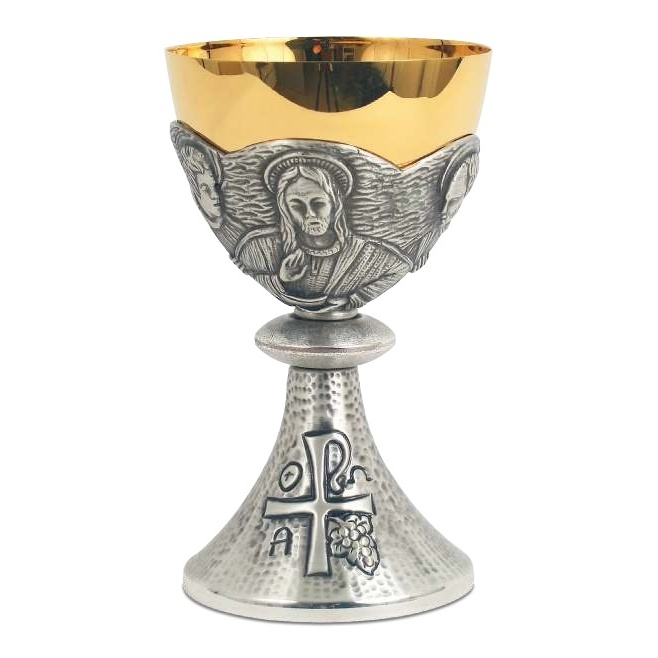 Chalice - Supper at Emmaus - Silver - H18x5cmxD10x5cm Chalice - Supper at Emmaus - Silver - H18x5cmxD10x5cm - 图片 1