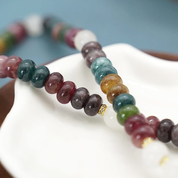 弹力手链-碧玺-两圈-5x8mm - 图片 6