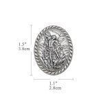 冰箱贴-圣牌磁吸-弥额尔-镀银合金-银色边缘编绳-3.8x2.8cm - 图片 2