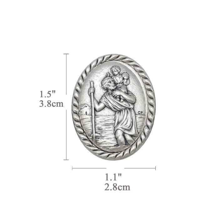 冰箱贴-圣牌磁吸-基多福-镀银合金-银色边缘编绳-3.8x2.8cm - 图片 2