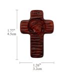 DIY十字架-耶稣头像-黑檀紫檀木-4.5cm - 图片 2