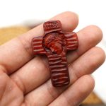 DIY十字架-耶稣头像-黑檀紫檀木-4.5cm - 图片 5
