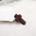 DIY十字架-耶稣头像-黑檀紫檀木-4.5cm - 图片 4