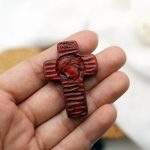 DIY十字架-耶稣头像-黑檀紫檀木-4.5cm - 图片 6