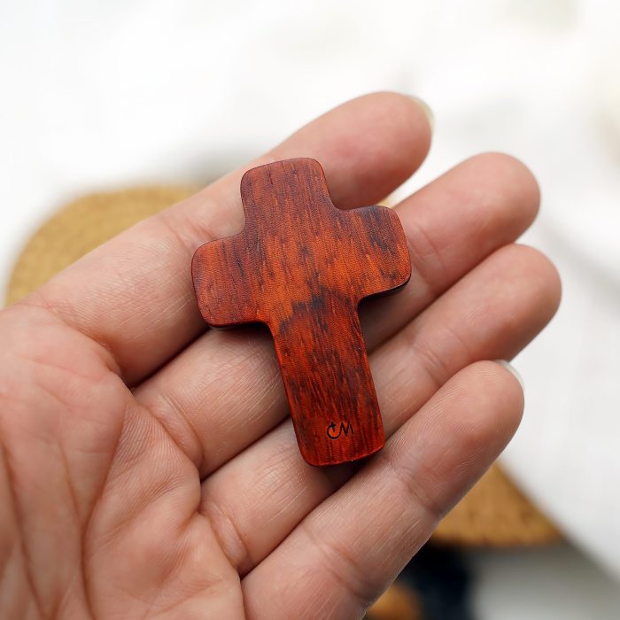 DIY十字架-耶稣头像-黑檀紫檀木-4.5cm - 图片 8