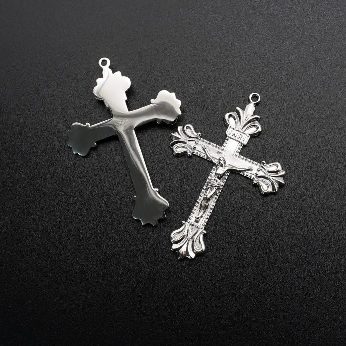 DIY十字架-复古十字架-925银亮白-4.8x3.4cm - 图片 6