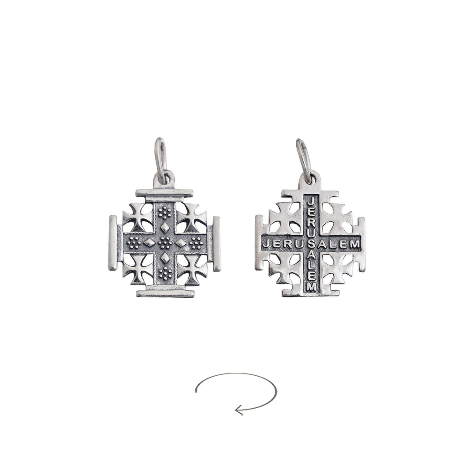 DIY十字架-耶路撒冷-925银-做旧-1.0/1.5cm