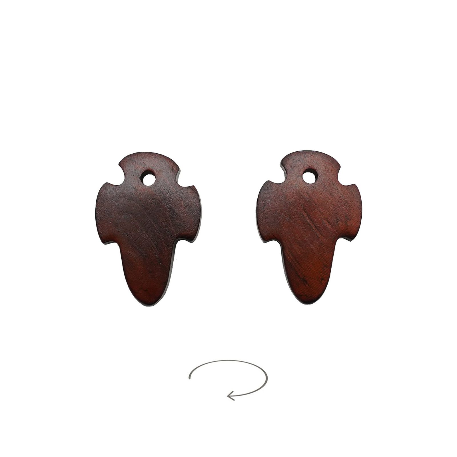 IC03CR021-ZT DIY十字架-吊坠-异形设计-紫檀-2.0x1.4cm - 图片 1