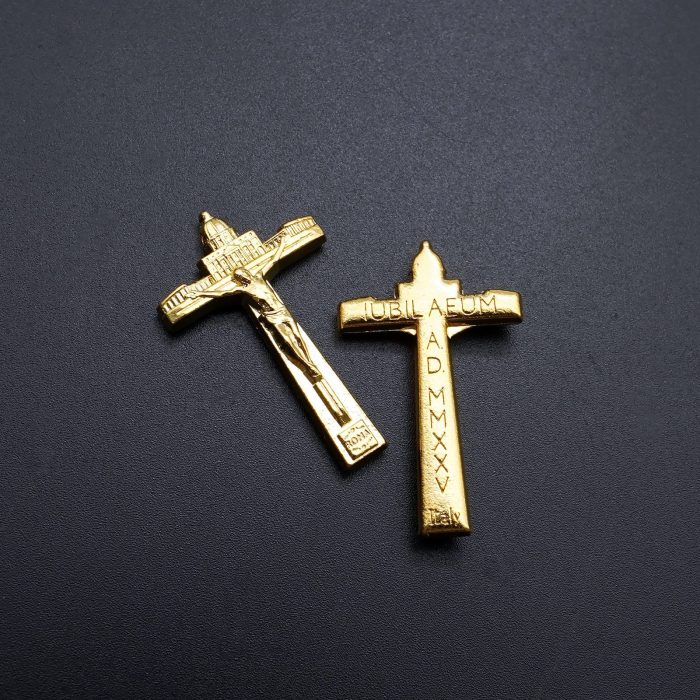 DIY十字架-禧年圣伯多禄广场-锌合金-金色-3.8x2.3cm - 图片 6