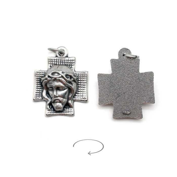 DIY十字架-耶稣圣容苦像方形-锌合金-2.3x2.2cm