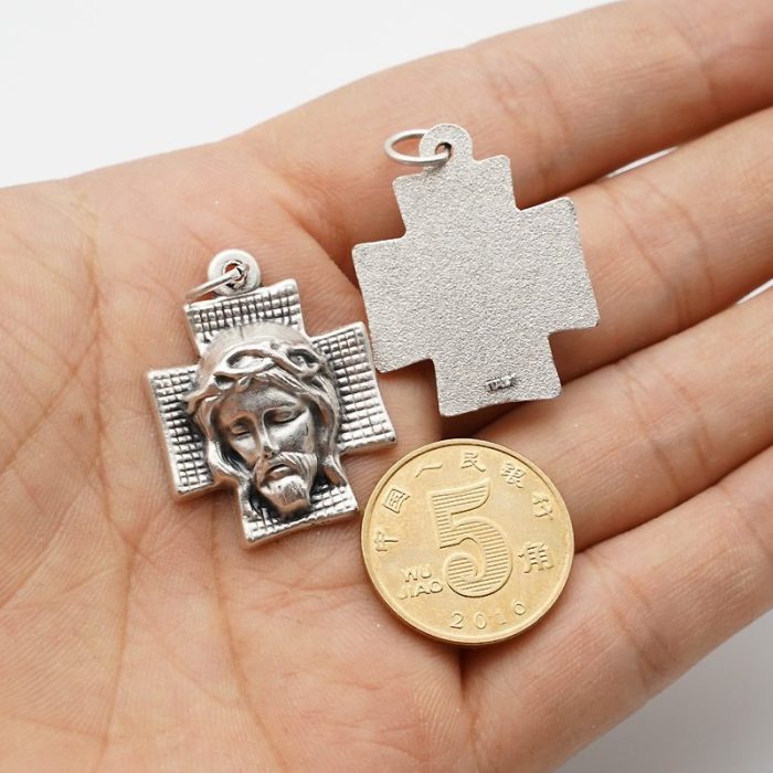 DIY十字架-耶稣圣容苦像方形-锌合金-2.3x2.2cm - 图片 5