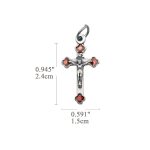 DIY十字架-银色合金+红色珐琅彩2.3cm - 图片 2