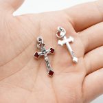 DIY十字架-银色合金+红色珐琅彩2.3cm - 图片 4