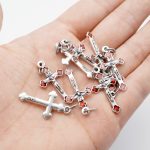 DIY十字架-银色合金+红色珐琅彩2.3cm - 图片 5