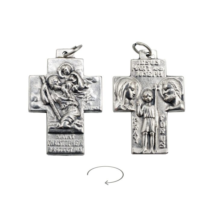 DIY十字架-基多福+圣母若瑟耶稣-锌合金-3x2.3cm