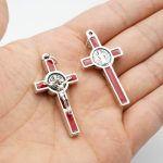 DIY十字架-圣本笃+锌合金+红色-3.5cm - 图片 4