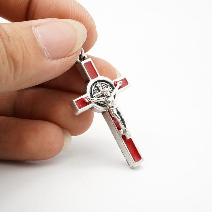 DIY十字架-圣本笃+锌合金+红色-3.5cm - 图片 5