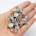 DIY十字架-圣本笃+锌合金+黑色-3.5cm - 图片 4