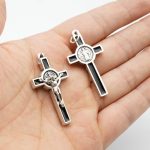 DIY十字架-圣本笃+锌合金+黑色-3.5cm - 图片 5
