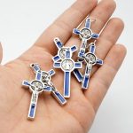 DIY十字架-圣本笃+锌合金+蓝色-3.5cm - 图片 5