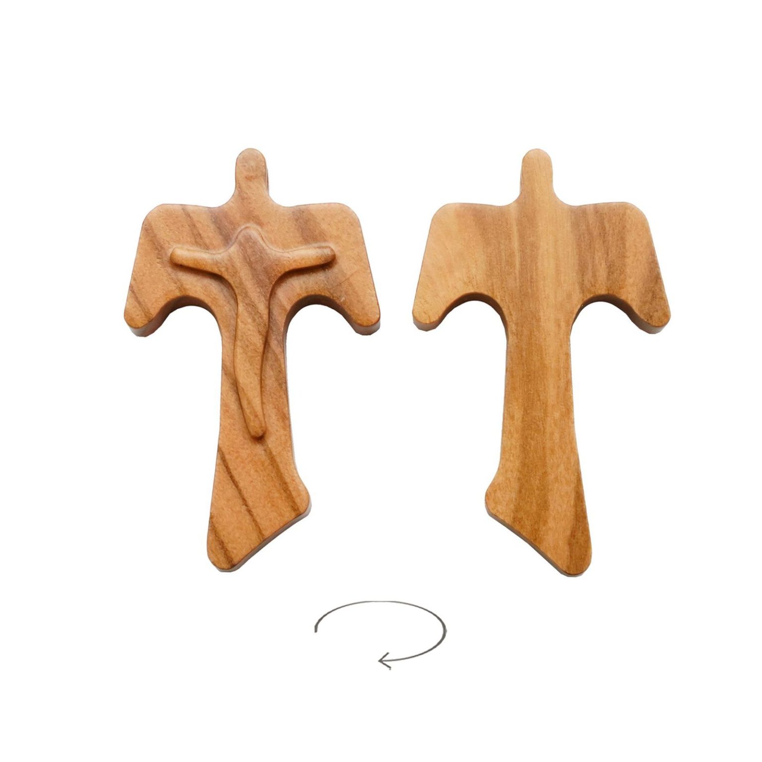 DIY十字架-TAU十字-橄榄木-凸起圣尸-3.1/4.0cm