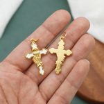DIY十字架-初领圣体-锌合金-金色白珐琅-3.0/3.7cm - 图片 4