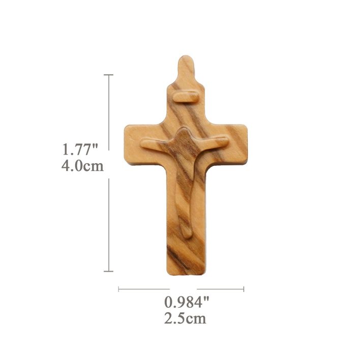 DIY十字架-橄榄木+圣尸浮雕-4cm - 图片 2