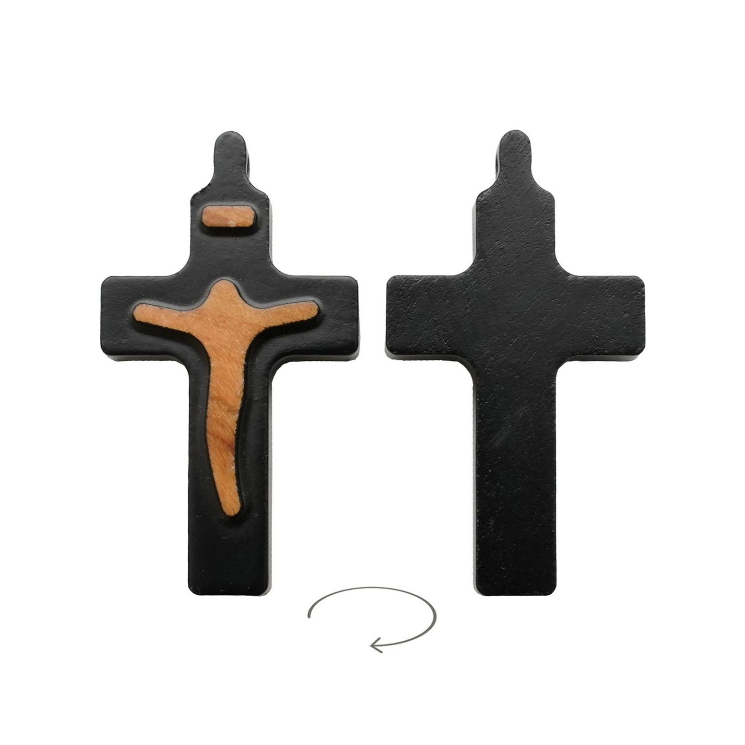DIY十字架-圣尸原色-橄榄木-黑色-4x2.5cm