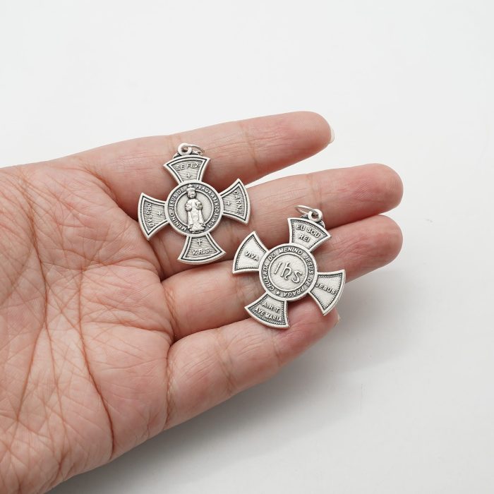 DIY十字架-圆形-布拉格圣婴IHS-锌合金-3.0cm - 图片 3