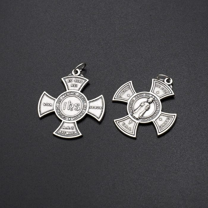 DIY十字架-圆形-布拉格圣婴IHS-锌合金-3.0cm - 图片 5
