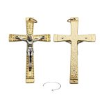 DIY十字架-金色+银色耶稣-锌合金-金色-5cm