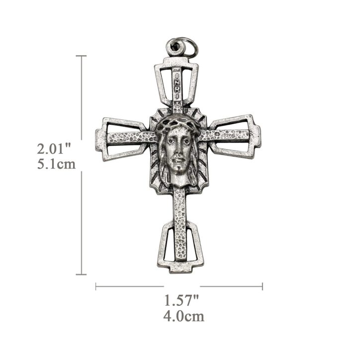 DIY十字架-耶稣头像-锌合金-5.1x4cm - 图片 2