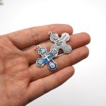 DIY十字架-加尔默罗-锌合金-蓝色-2.9x2.7cm - 图片 5