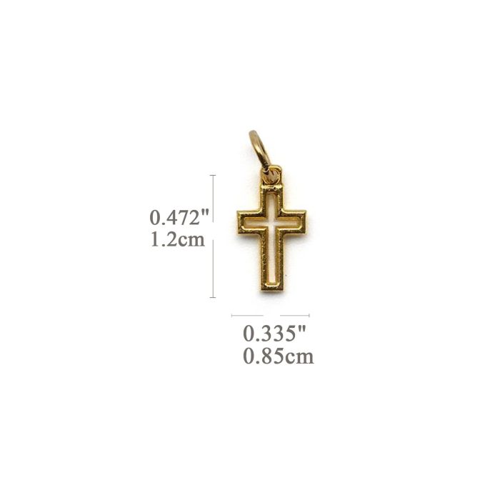 DIY十字架-镂空-锌合金-金色-1.2cm - 图片 2
