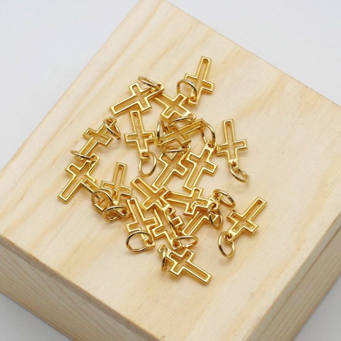 DIY十字架-镂空-锌合金-金色-1.2cm - 图片 3